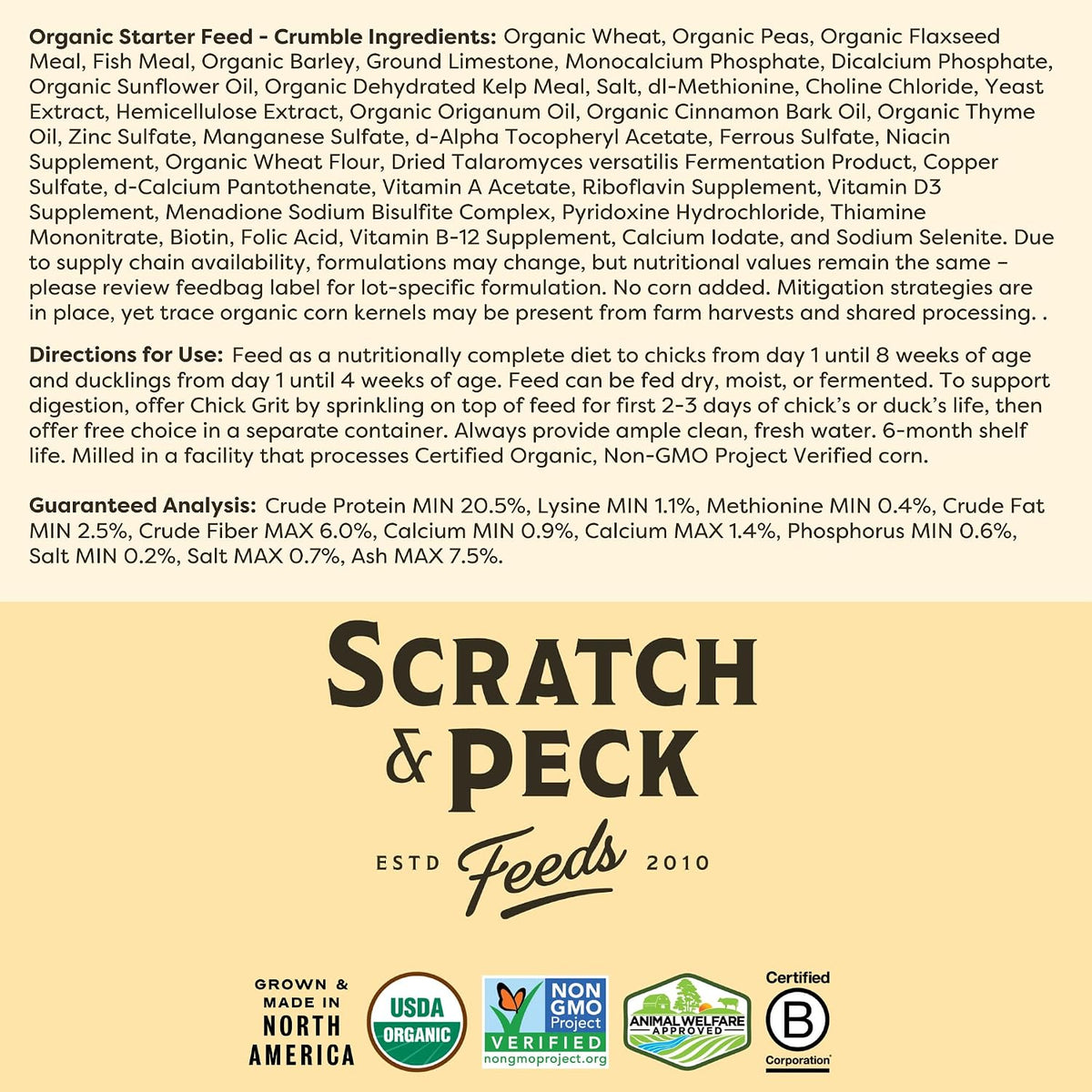 Scratch and Peck Feeds | Starter Crumbles for Chickens & Ducks