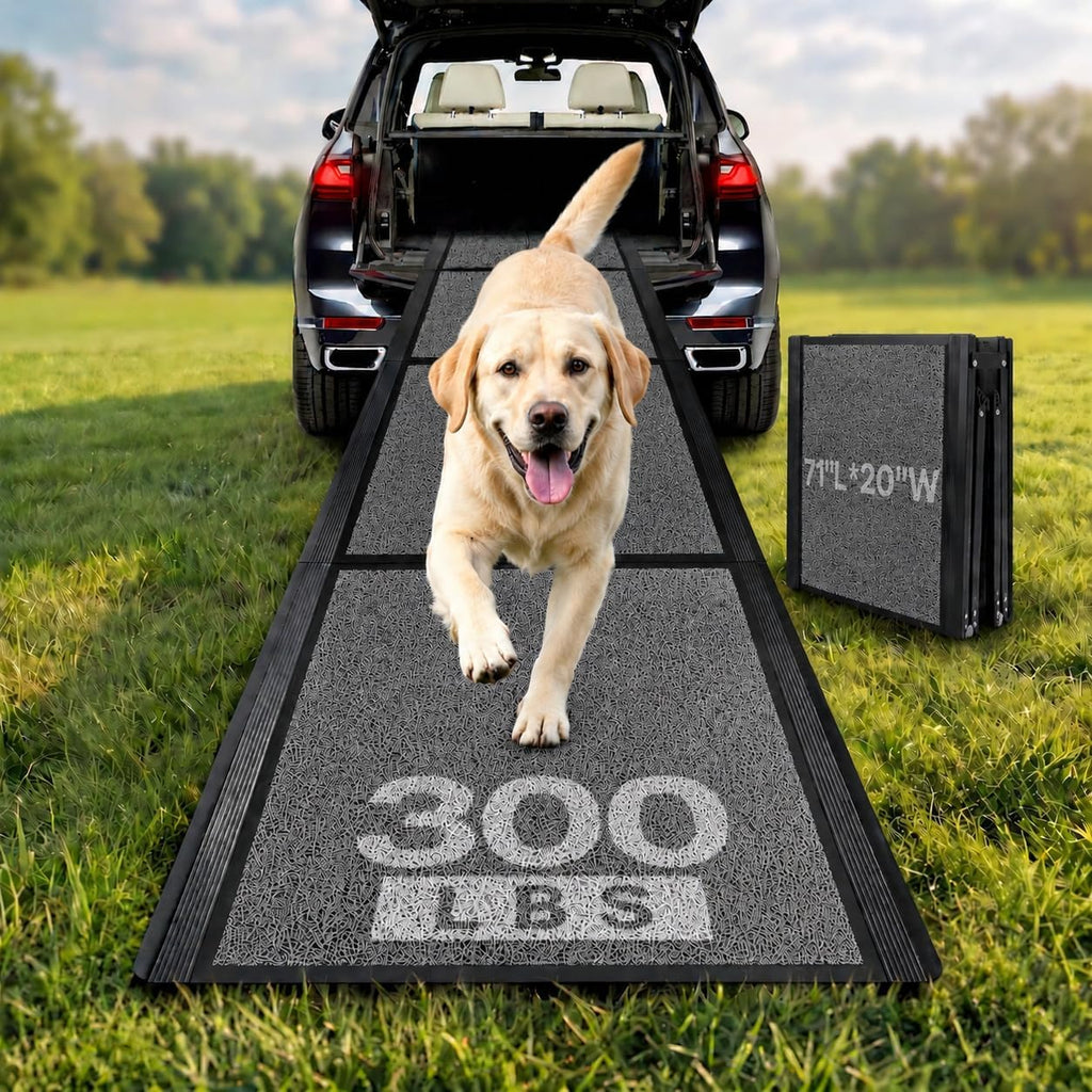 Dog Ramp for Large Pets, 71" L x 20" W, 300LBS Capacities Aluminum Pet Ramp