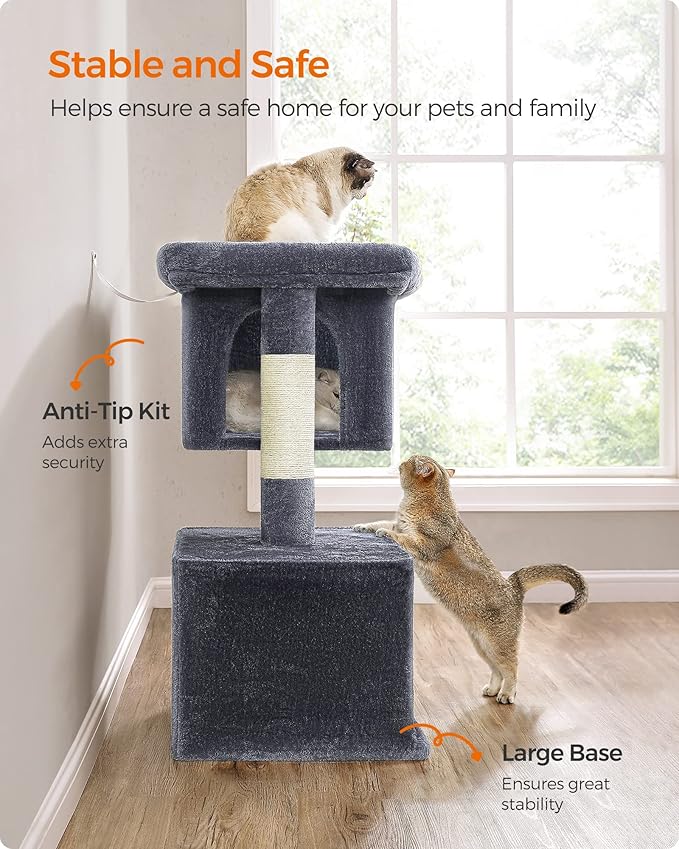 Feandrea Cat Tree, 40.6-Inch Cat Tower, Plush Condo - Image 9