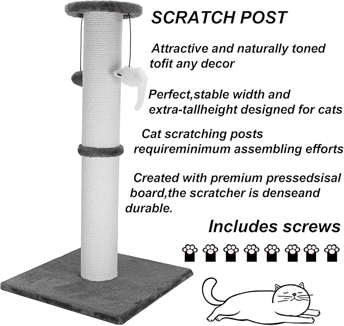 Cat Scratching Post 34 Inches Heavy Duty and Thicker Cat Scratching Post Cotton - Image 8