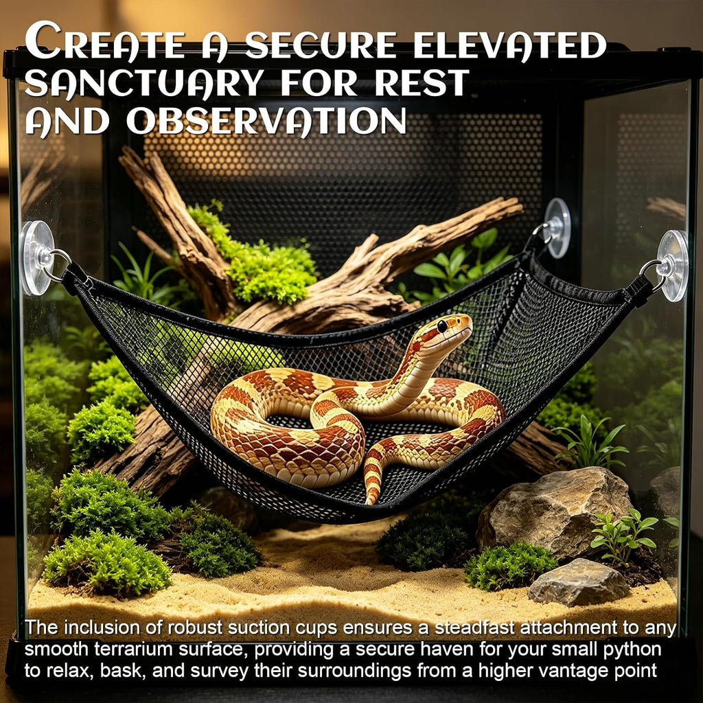 2Pack Snake Enclosure Accessories: A Snake Hammock and Snake Climbing Rope.