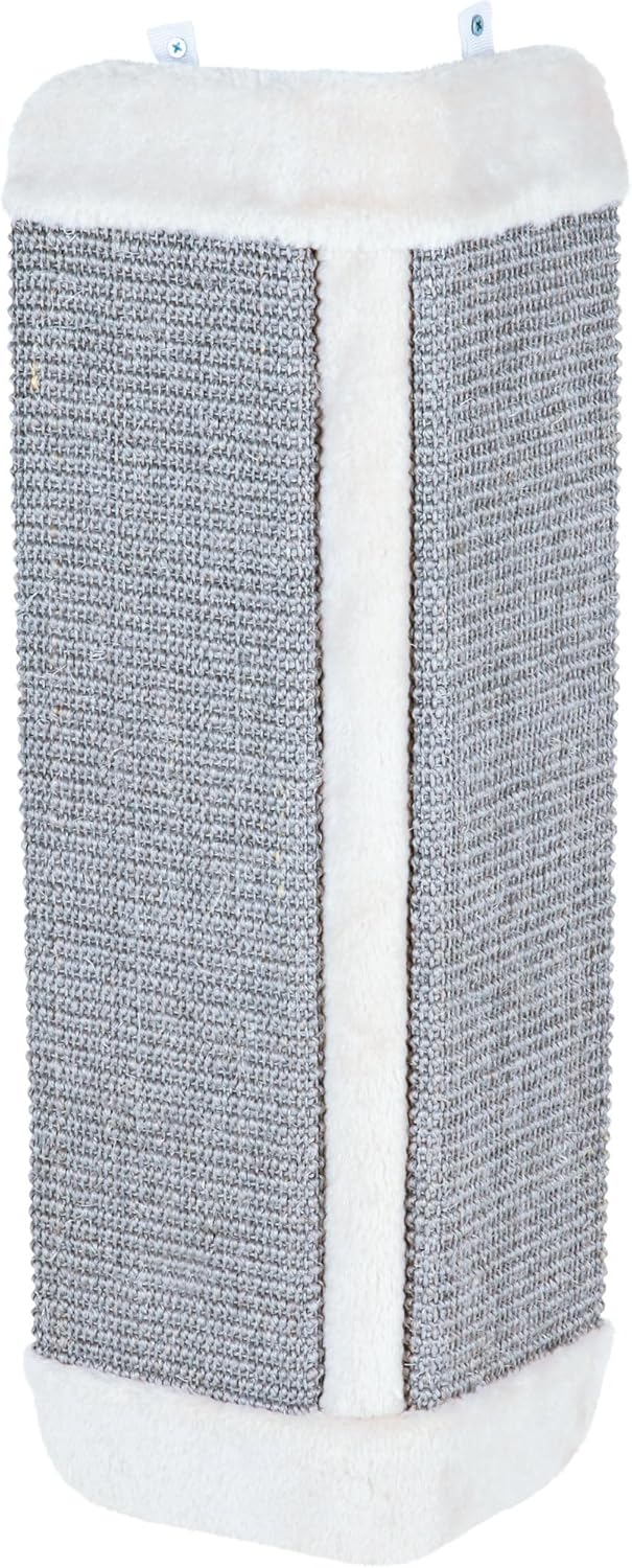 Trixie Scratching Board for Corner – Vertical Sisal Rope Pad for Indoor Cats – Easy-Install Corner Scratch Pad – Gray, 1 x 12.6 x 23.6 in