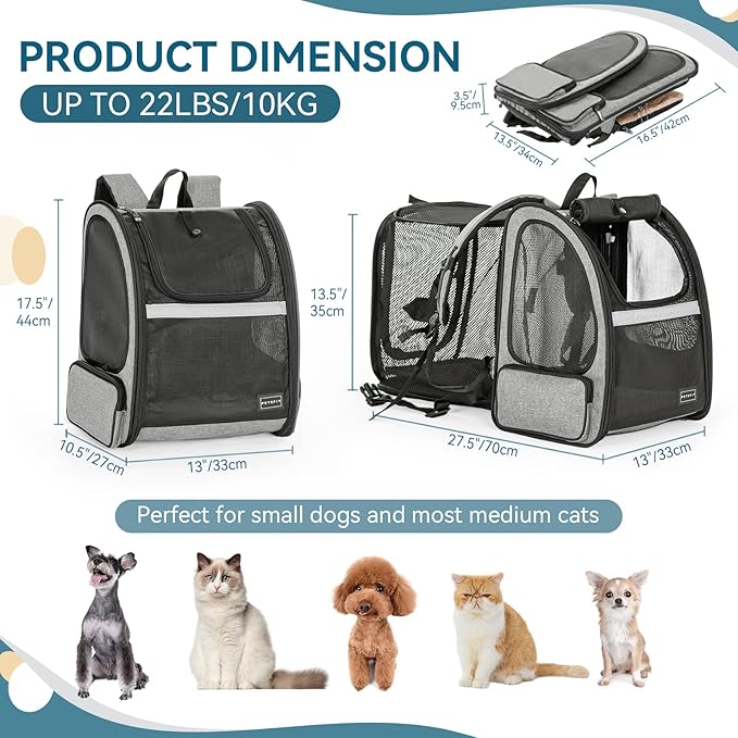 Petsfit Dog Backpack Carrier, Cat Backpacks Expandable - Image 2