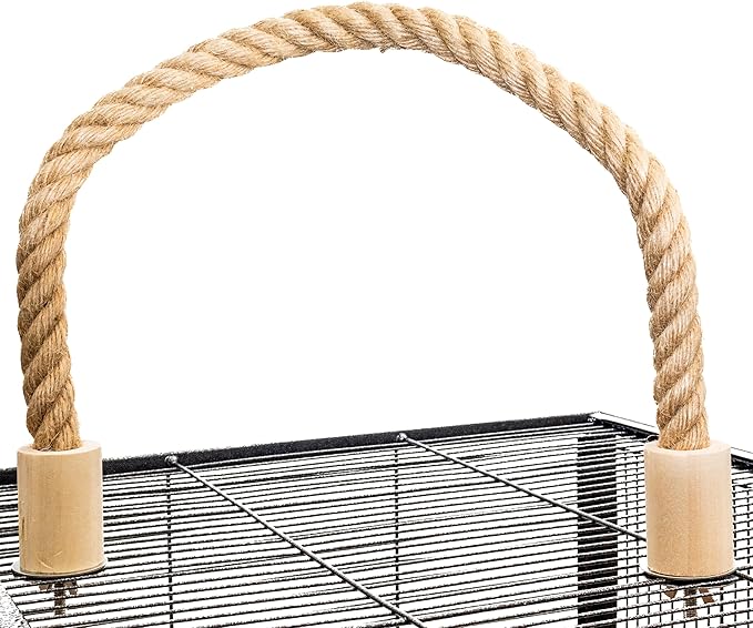 Bird Rope Perch for Parrots, Bendable Natural Jute Boing - Image 2
