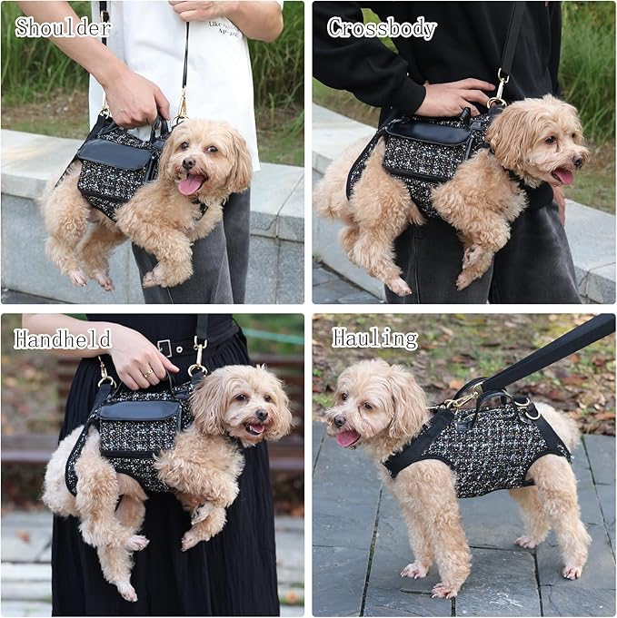 Dog Lift Harness Backpack for Small Dogs Cats, Adjustable Straps Dog Sling - Image 3