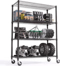 M MZG 2640LBS 53.1" W 4 Tiers Shelf Steel Storage Shelves Shelving Unit Steel Organizer Wire Rack for Home,Kitchen,Office,Garage Black 23.6" D x 53.1" W x 73.6" H