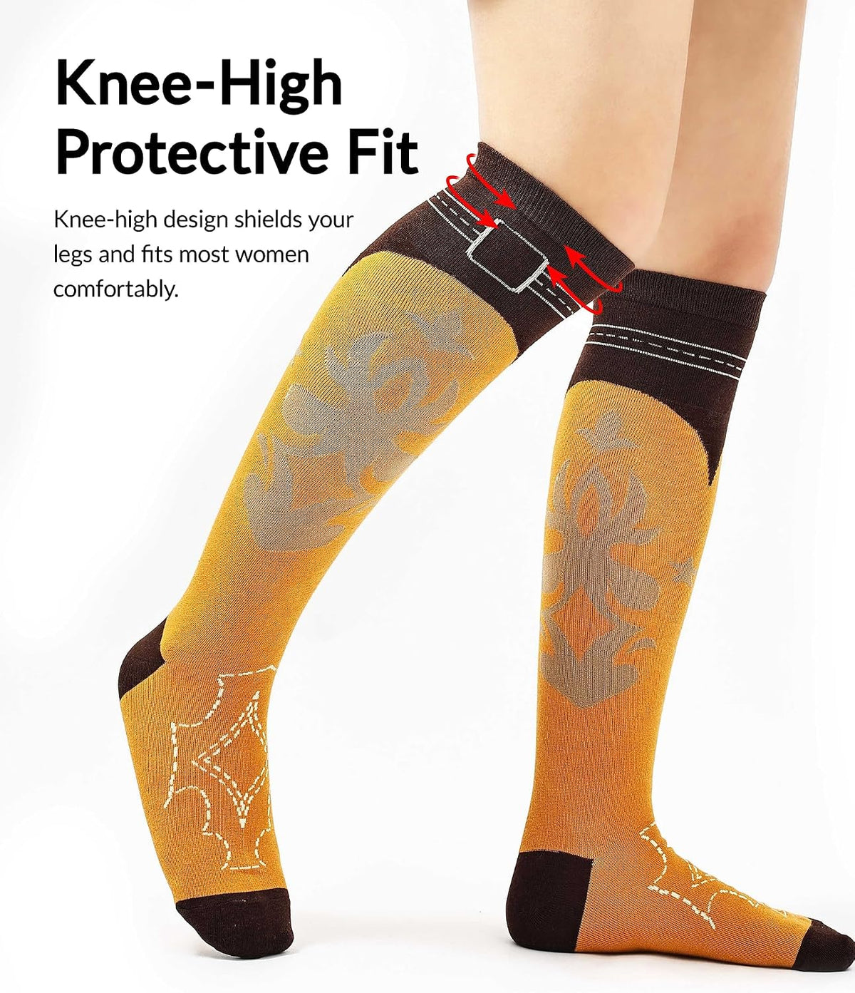 Belloxis 3Pcs Knee High Socks for Women, Cute Birthday Gift for Girls