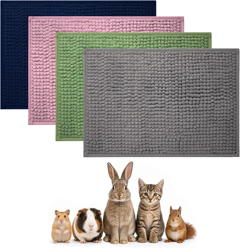 Guinea Pig Cage Liner, Washable Fleece Bedding Mat 16x24 In, 4 Pcs