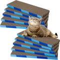 Tatuo 10 Pcs Cat Scratching Pads Large Cat Scratcher Cardboard 14.6 x 4.7 Inch Double Sided Scratch Board, Non-Toxic, Durable, Safe for Pets