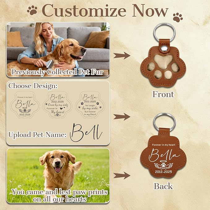 Eunigem Personalized Pet Hair Keychain - Image 2