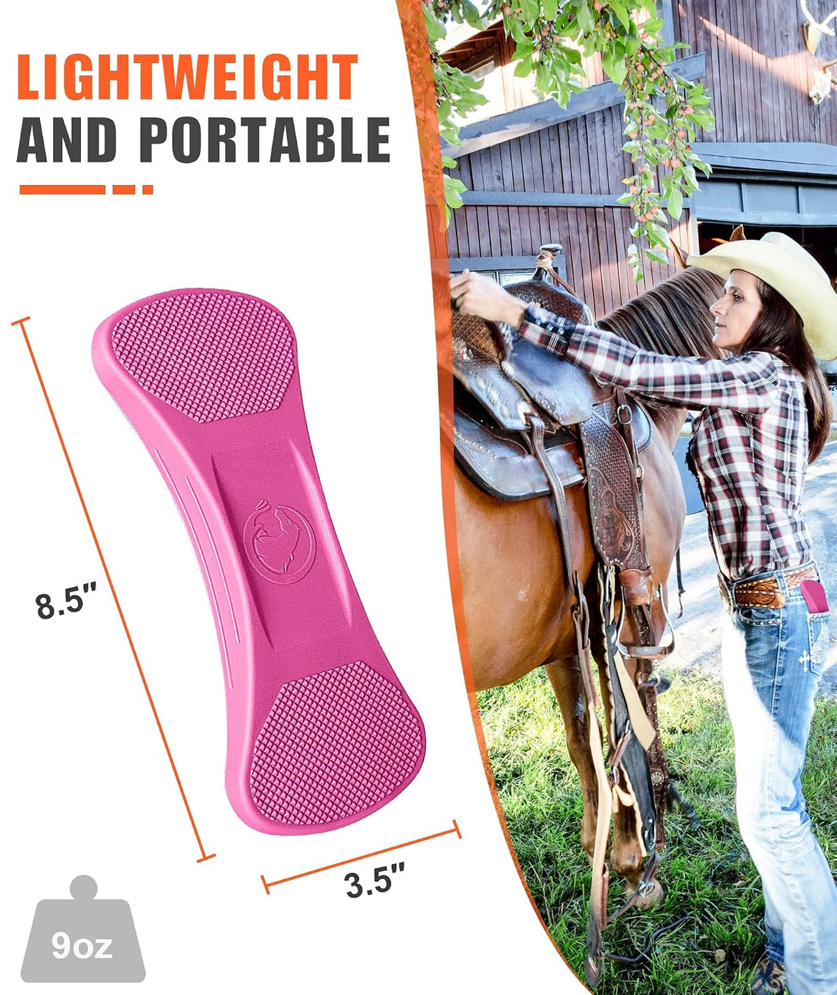 Horse Grooming Shedding Tool - Blade-Free Horses Brush for Grooming Kit Supplies, Pink