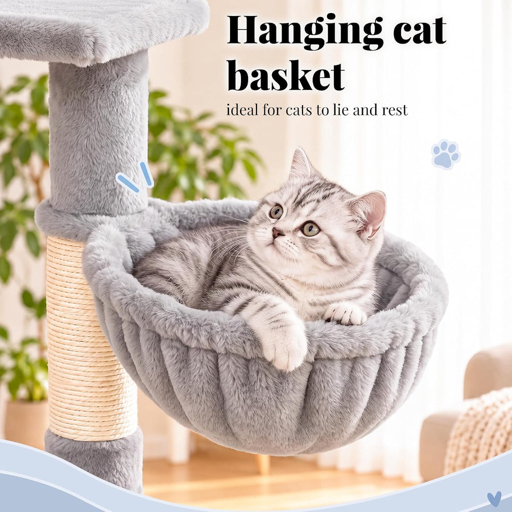 Hey-brother Cat Tree, Multi-Level Sisal Covered Scratching Posts, MPJ050W