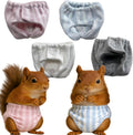 2PCS Washable Squirrel Diapers - Reusable Small Pet Diapers with Strong Hook and Loop Leak-Proof Urine Wet Pants with Adjustable Waistline for Squirrel,Rat,Groundhog-Pink&Blue,L
