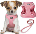 YIMEIS Dog Harness and Leash Set, No Pull Soft Mesh Pet Harness, Reflective Adjustable Puppy Vest for Small Medium Large Dogs, Cats (Pink, Medium)