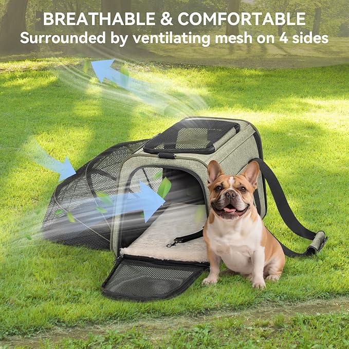 Petsfit Expandable Cat Carrier Dog Carrier, Soft-Sided Collapsible Portable Pet - Image 8