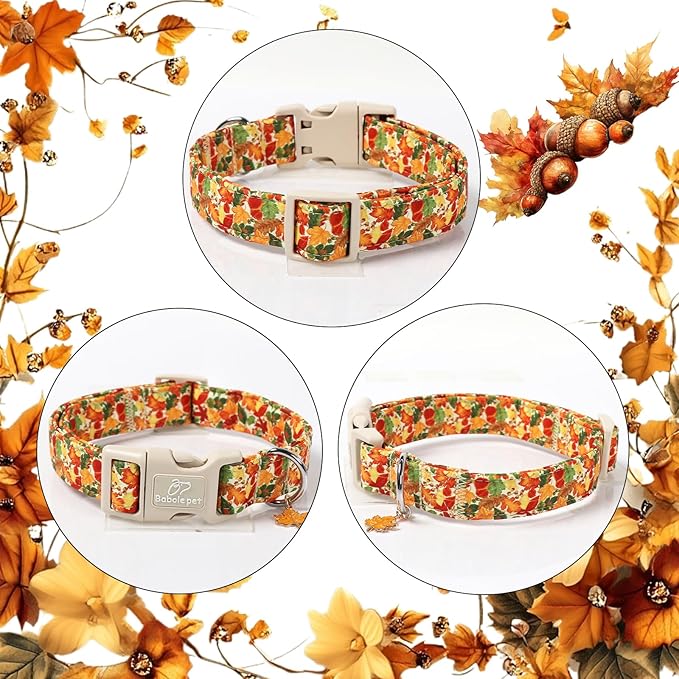 Fall Dog Collar Cute Autumn Leaves Puppy Collar - Image 6
