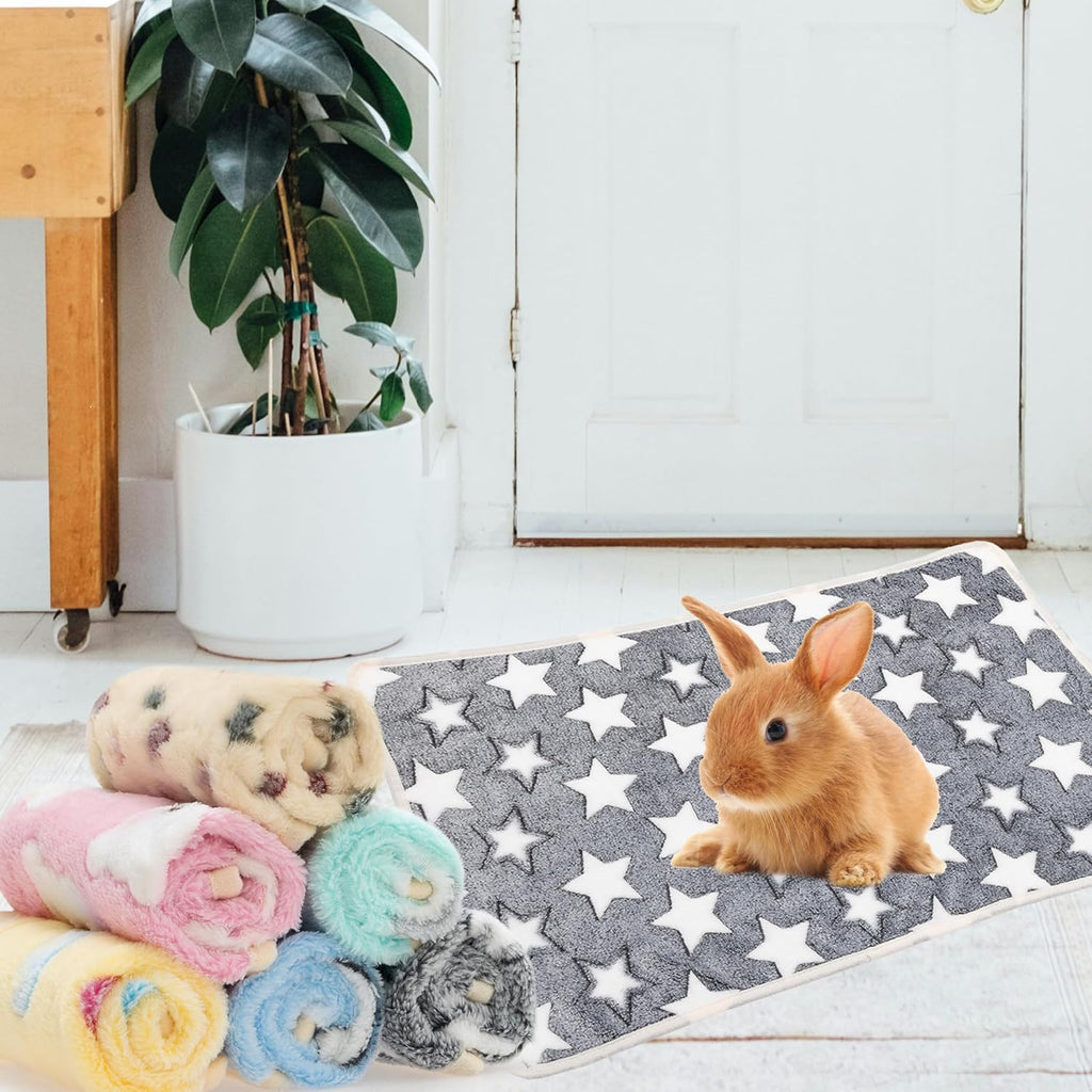 Guinea Pig Bedding Blankets, 6 Pack Soft Fleece Pet Cage Liner