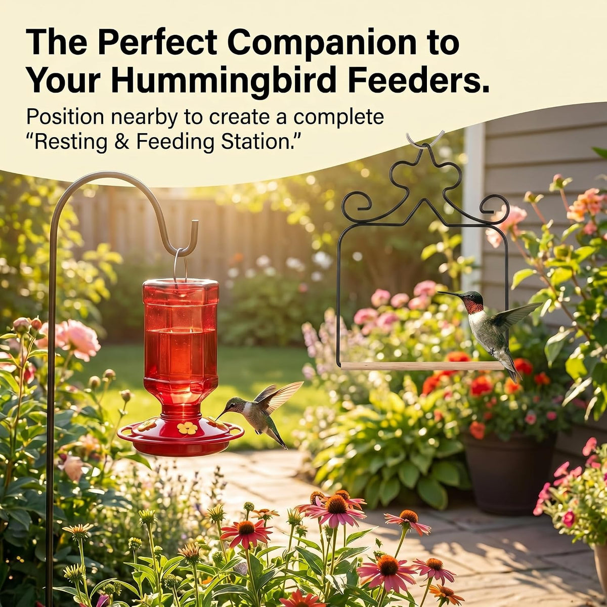 4-Pack Metal Hummingbird Swings Black