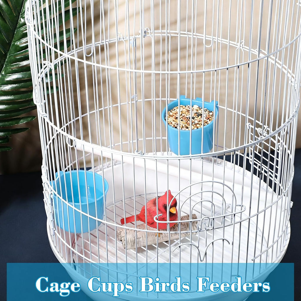 Sumind 60 Pcs Cage Cups Chicken Feeders Chicken Waterer, Light Blue