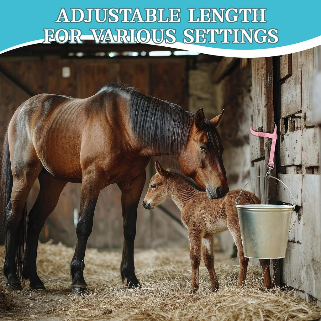 10 Pcs Horse Bucket Strap Hangers, Adjustable 20 to 31 in, Multicolor