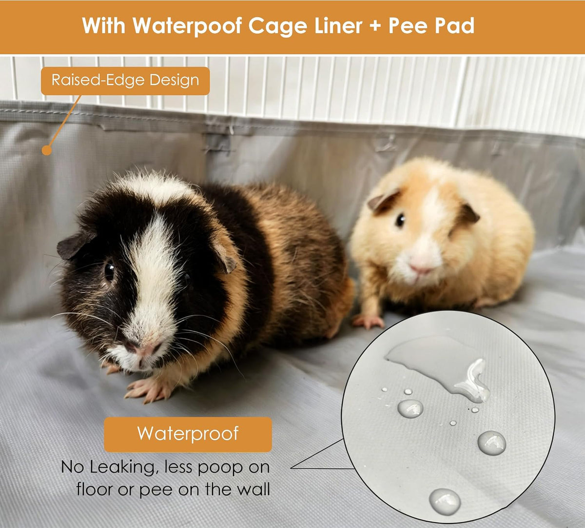 2 Story C&C Cage for Guinea Pigs with Storage,Pee Pad & Liner (56x27x27in)
