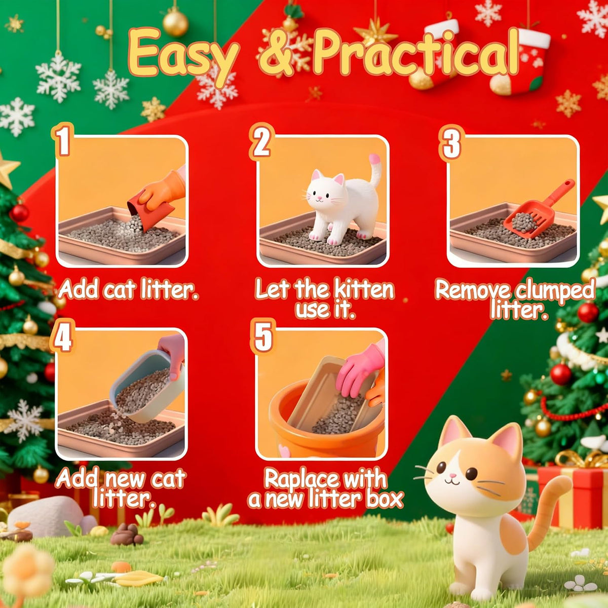 Disposable Litter Boxes for Cats Leak-Proof: 3/6/9/20/32-Pack Odor Control