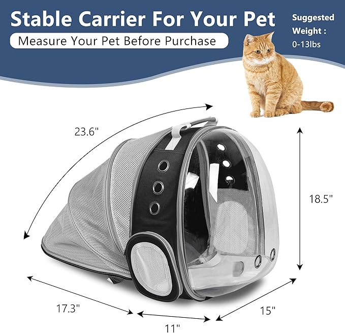 Cat Backpack Carrier Back Expandable Bubble Pet Carrier Backpack - Image 2