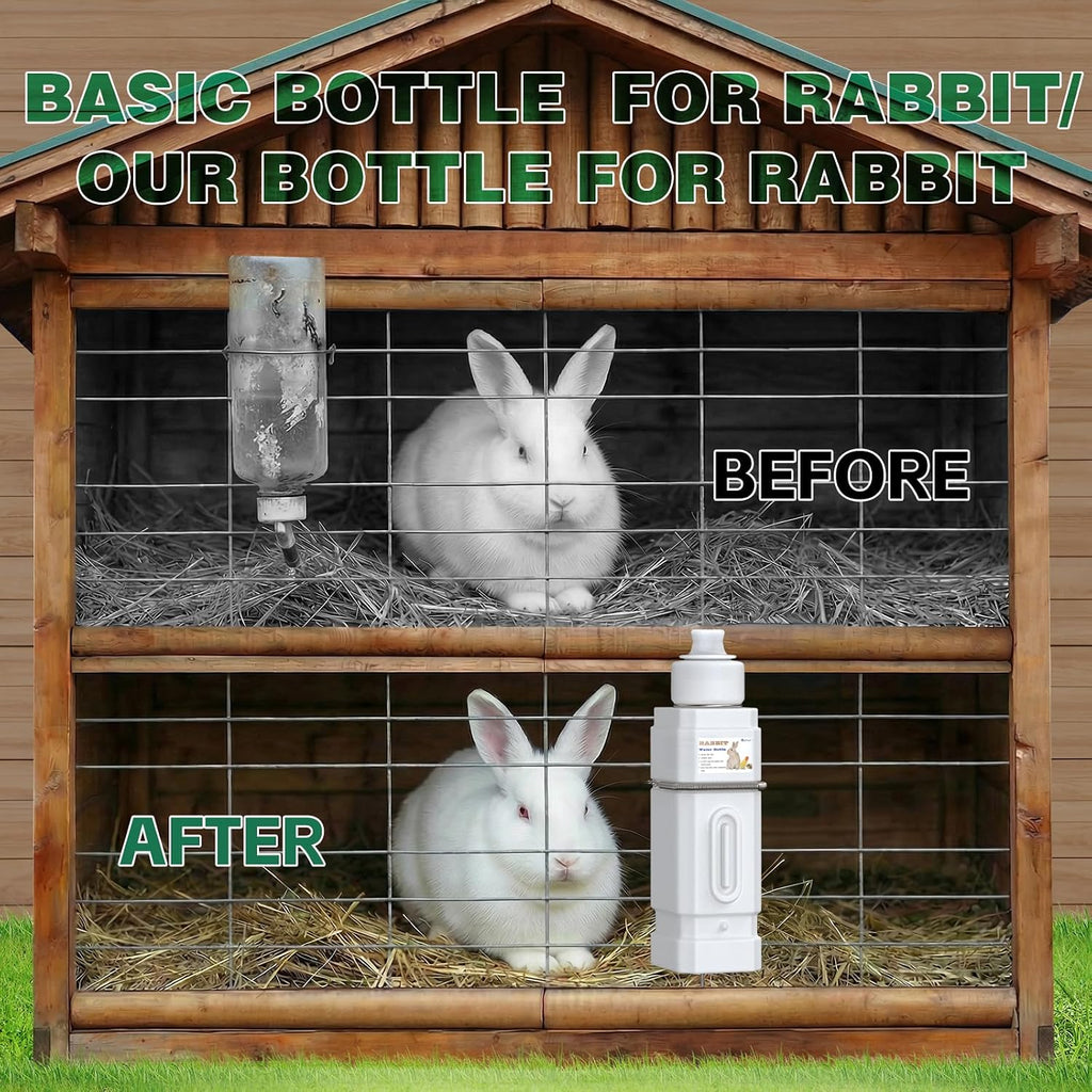 Salcod 42 oz Small Pet Water Bottle for Cage with Top Fill Design, White