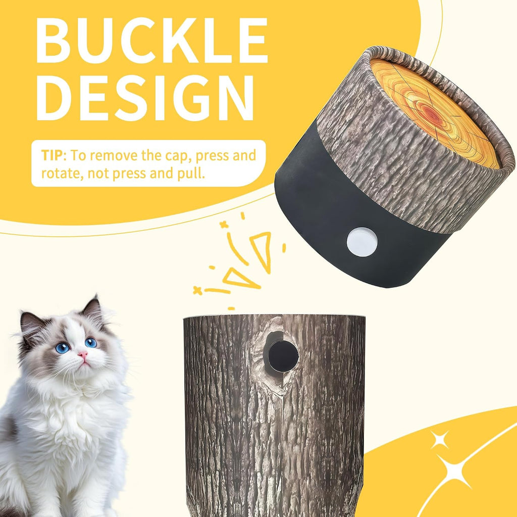 Interactive Cat Toy - 6-Hole Roller Box with 3D Pressure-Resistant Paper, Mental Stimulation & Anxiety Relief, Includes Catnip Plush & Bell, Solo Play for Indoor Cats