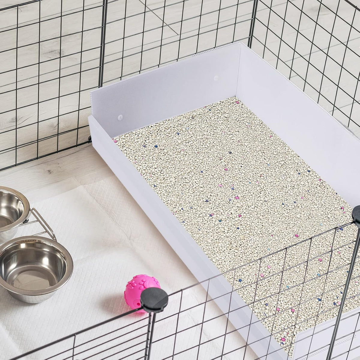 Geelin 2 Pack 26" x 13.5" Corrugated Plastic Cage Liners Base 1 x 2 Panel Size Guinea Pig Cage Liner for Guinea Pigs Hedgehogs Rabbits Applied with C&C Cages, White