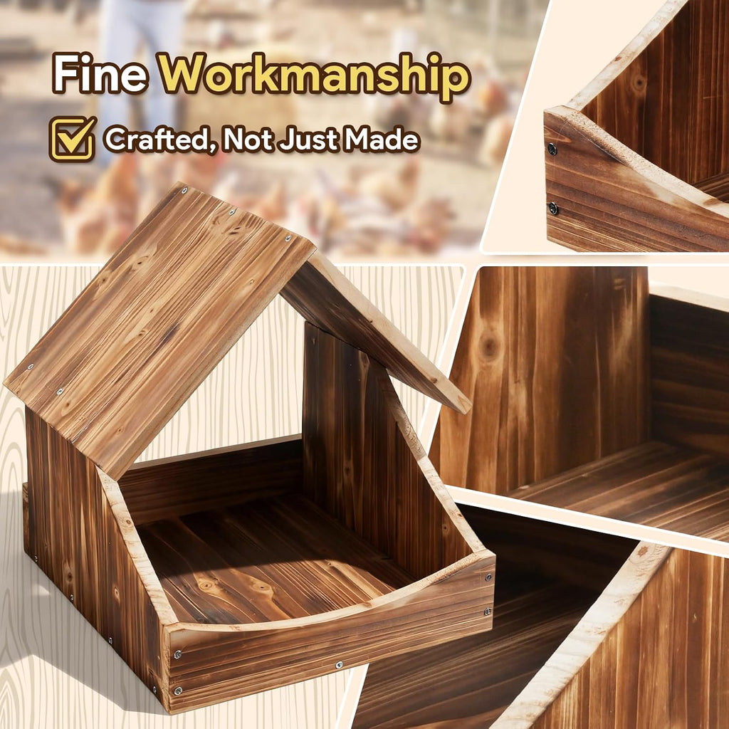 Chicken Nesting Boxes, 3 Pack Wall-Mounted Wooden Nesting Box,Specialized for Chicken Coops, Features a Cozy & Private Laying Space, Suitable for Chickens, Ducks and Other Poultry