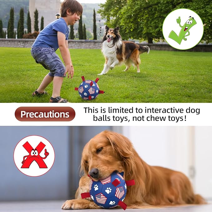QDAN Dog Toys Soccer Ball with Straps, Durable Balls - Image 5