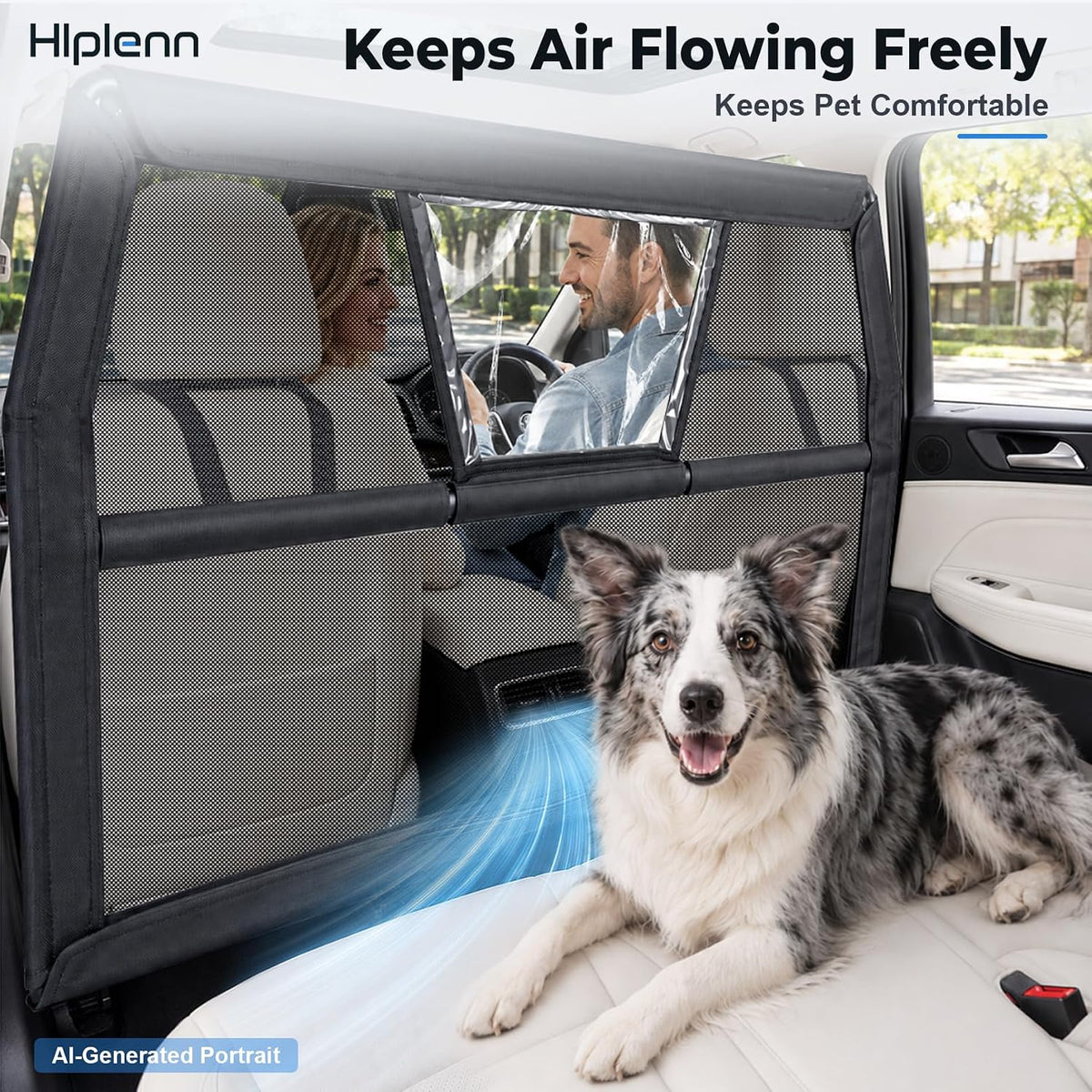 Dog Car Barrier, 56" Wide Metal Pet Divider for SUV Truck Sedan