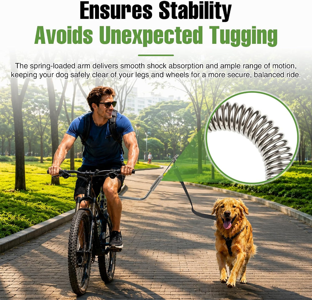 Dog Bike Leash Heavy Duty Handsfree Quick Release Bicycle Attachment Tangle Free for Medium Dogs Cycling Walker