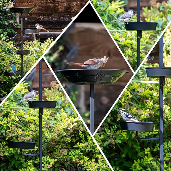 BOLITE Bird Bath for Outside, Metal Freestanding Birdbaths - Image 4