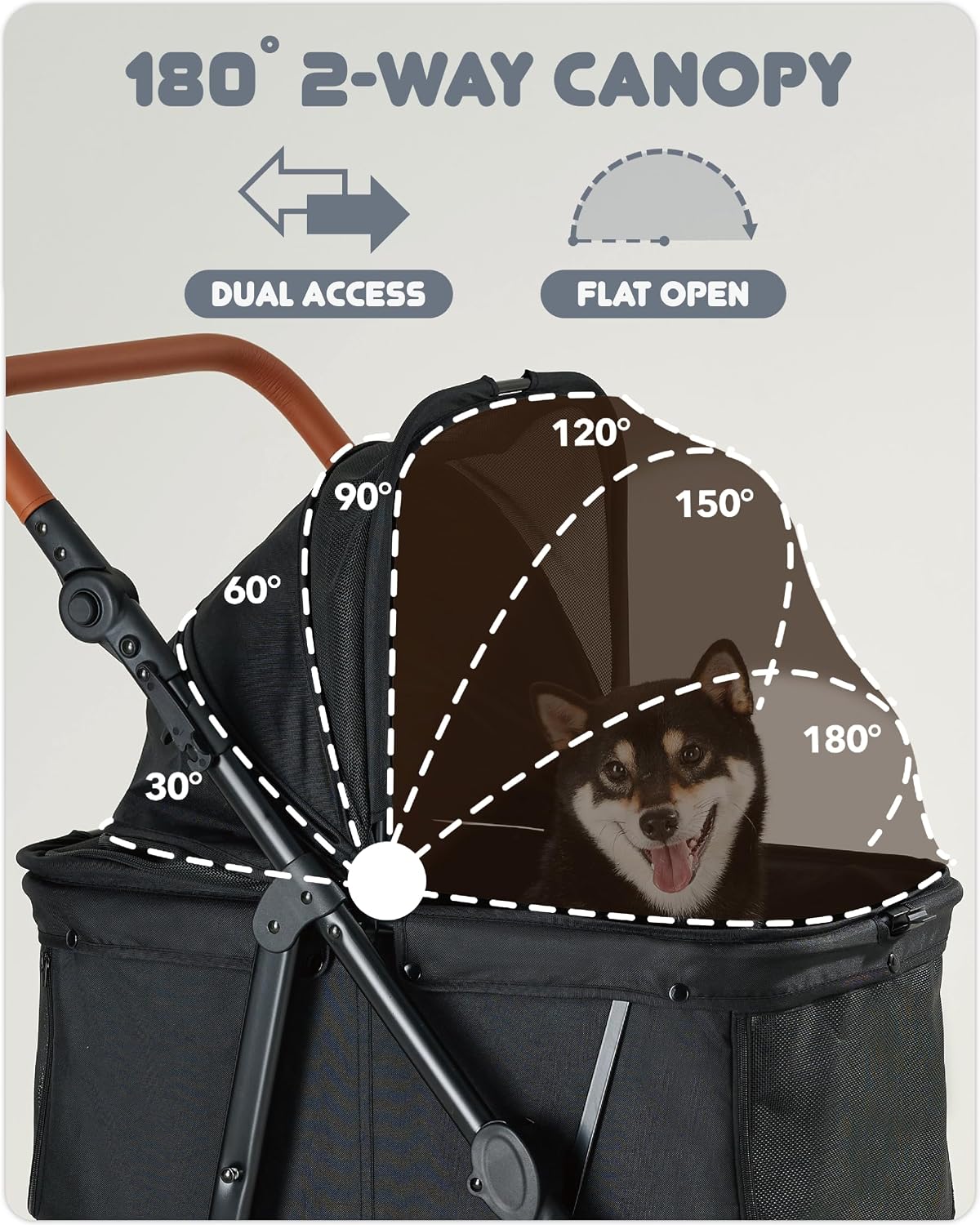 Zoosky Dog Stroller for Medium & Large Dogs, Pet Stroller for 2 Small Dogs
