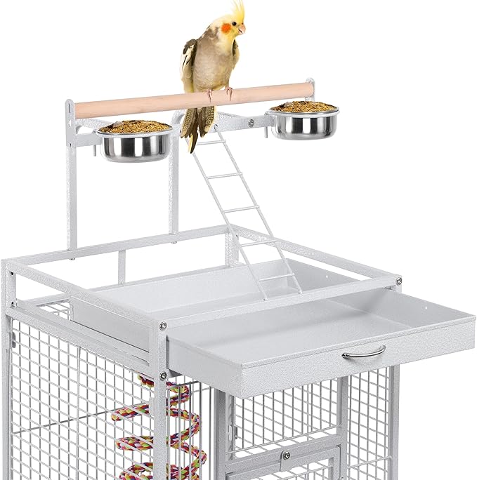 Yaheetech Wrought Iron Bird Cages, Play Top Large Aviary - Image 8