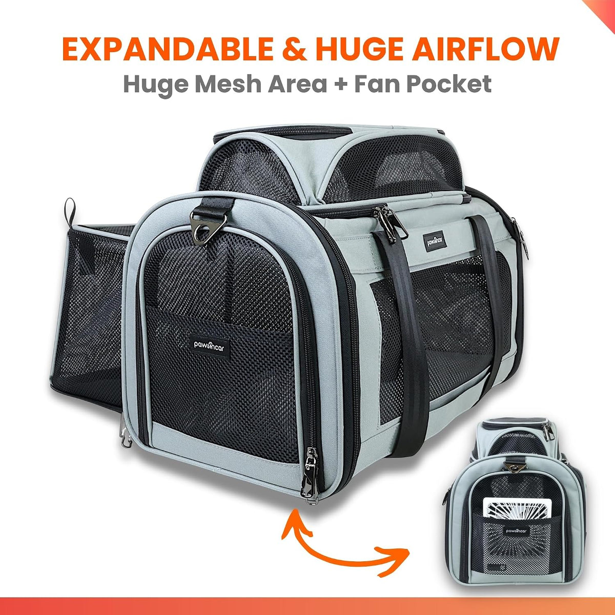 Crash-Tested Top Side Expandable Cat Carrier for Crash Protection