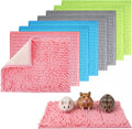 8 Pcs Guinea Pig Liner Washable Rabbit Cage Liner 16x12 Inch Guinea Pig Fleece Mats Reusable Bedding Pee Pads for Small Animals, Bunny (Gray, Green, Pink, Blue)