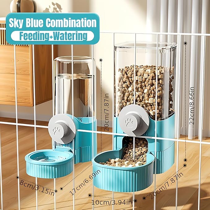 GPY Automatic Hanging Gravity Pet Feeder and Water Dispenser Set ，Automatic - Image 2