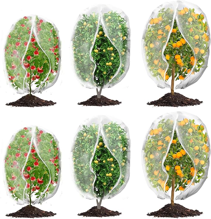 6Pcs Plant Covers from Insects, 3Size Bird Netting Barrier by Waybas