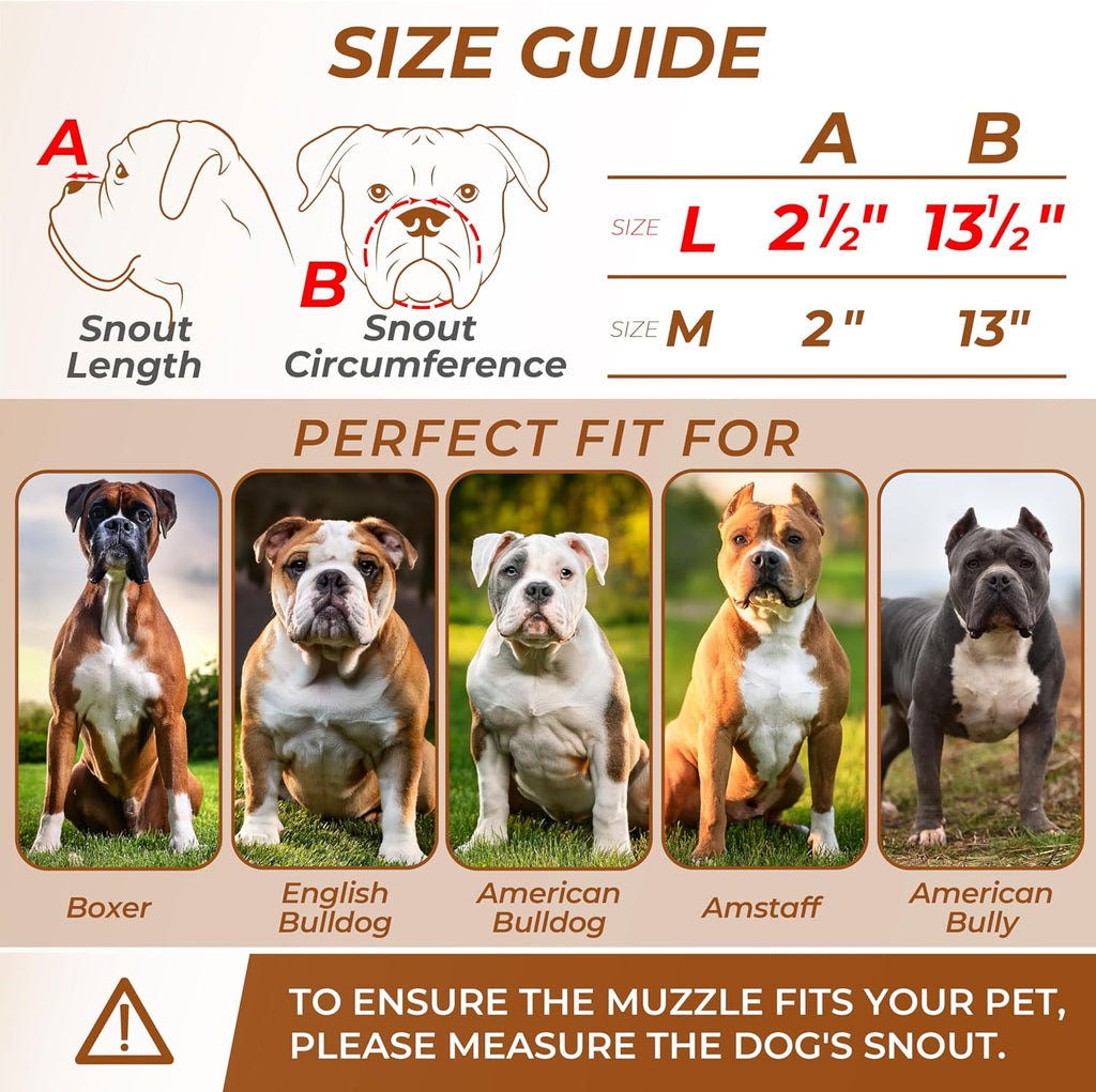 Metal Muzzle for Boxer Dog Breed – Bite Proof Boxer Muzzle for Medium and Large Sized Dogs – Steel Wire Basket Muzzles for Dogs English Bulldog, American Bulldog etc.