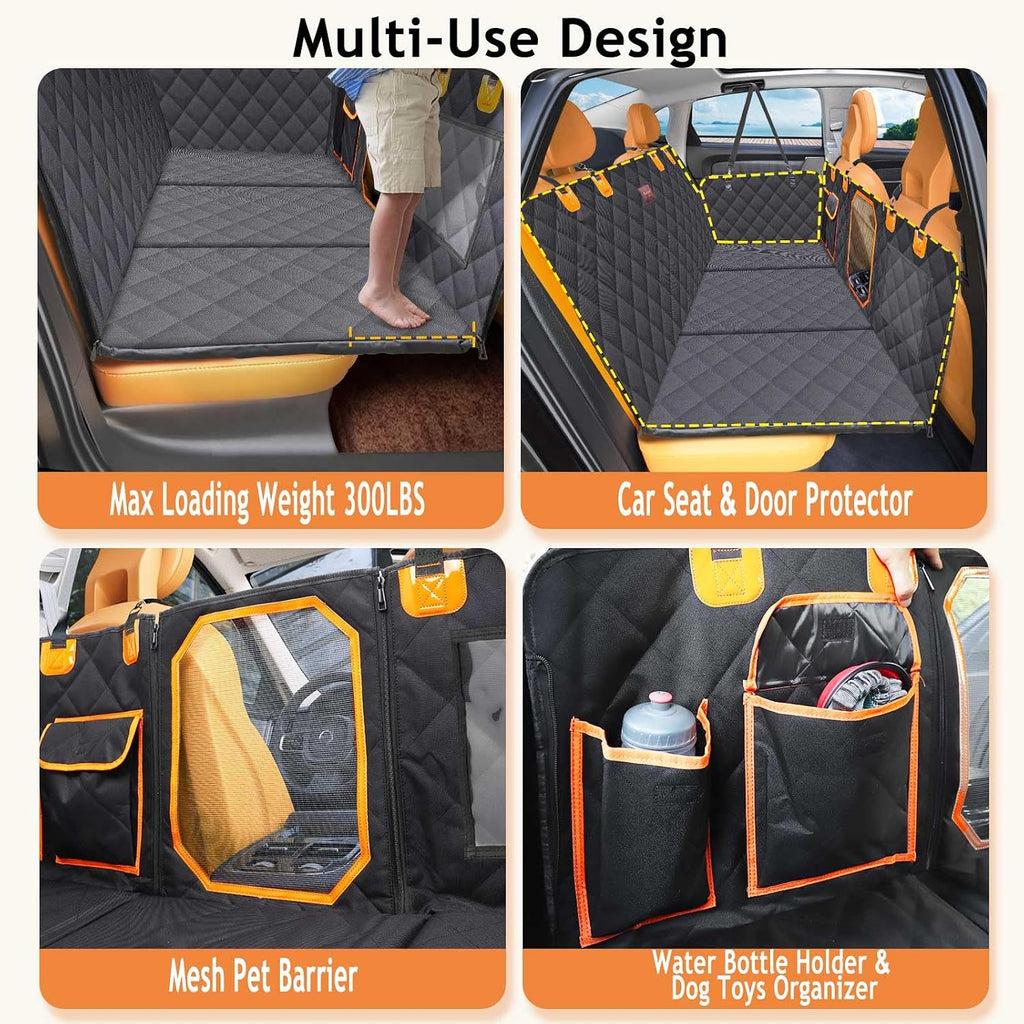 Manificent Back Seat Extender for Dogs, Hard Bottom Dog Car Seat Cover for Back Seat Bed for Car Camping Mattress, Dog Hammock for Car Travel Bed, Car Bed Mattress for Car SUV Truck