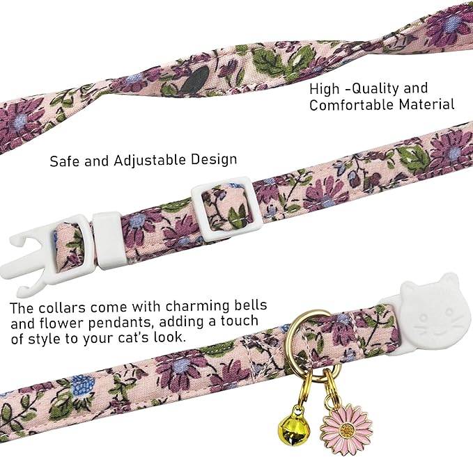2 Pack Cotton Breakaway Cat Collars Set - Image 8