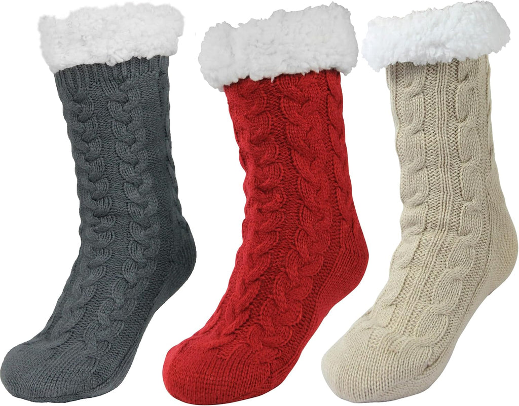 Slipper Socks for Women with Gripper Thick Fuzzy Christmas Gift