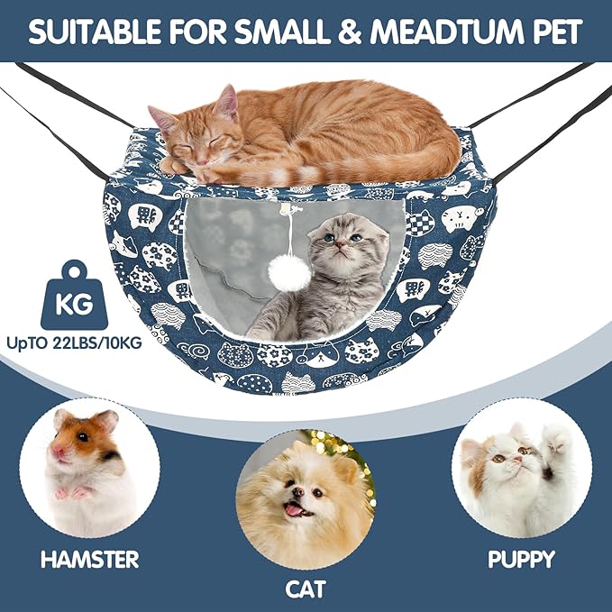 2Pcs Cat Hammock for Cage, Double Layer Cat Hanging Hammock for Cage, Soft - Image 6
