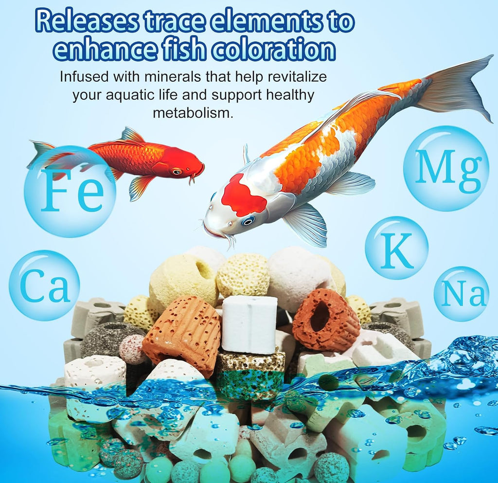 2lb 12-in-1 Bio Filter Media Kit - Bio Balls, Ceramic Rings for Aquarium