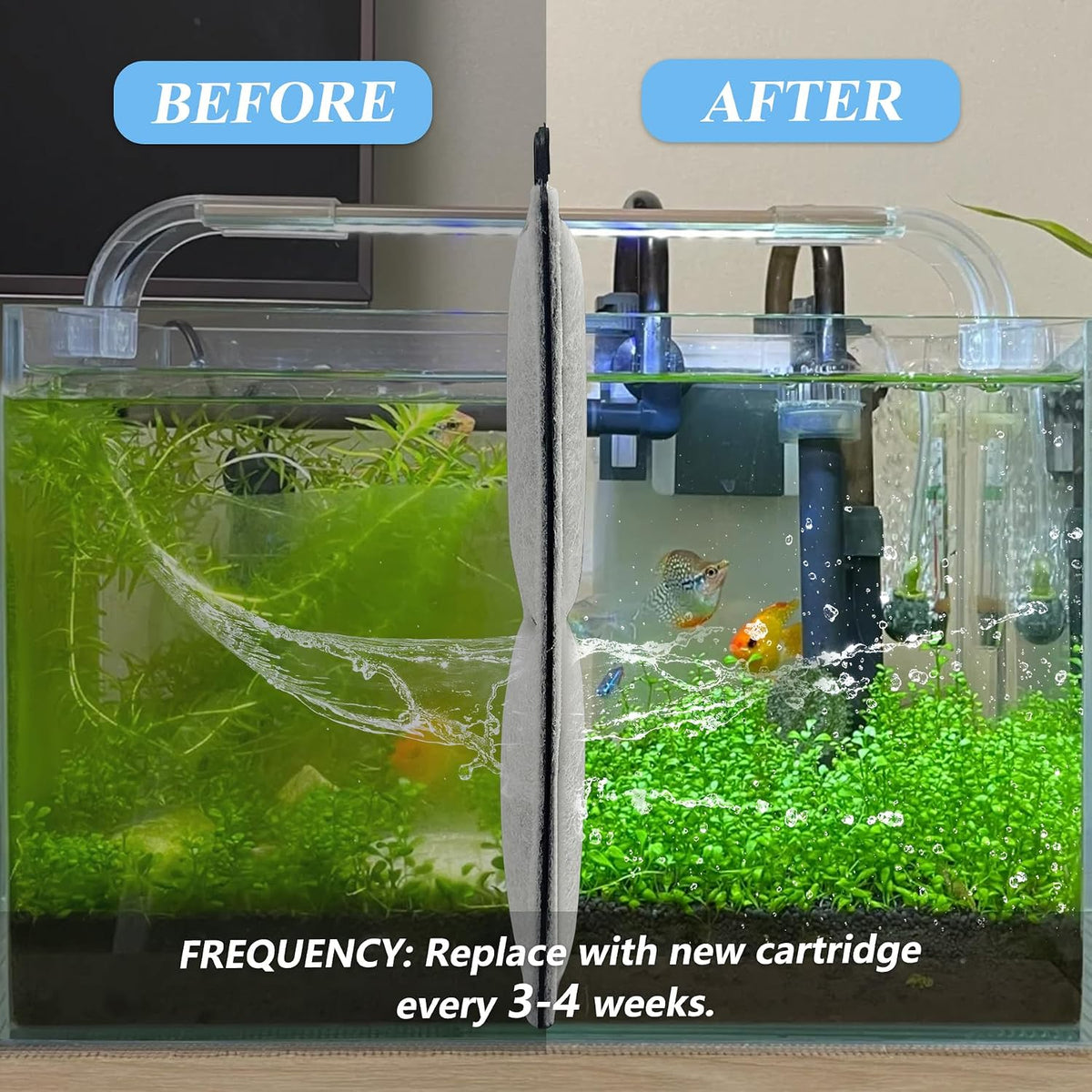 8-Pack Aquarium Filters Cartridge Replacement Compatible with Top Fin RF-L Large Retreat Filter Cartridges