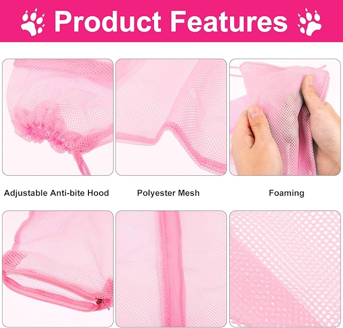Patelai 5 Pcs Cat Bathing Bag Set Cat Grooming Bag Adjustable Pet Shower Net - Image 6