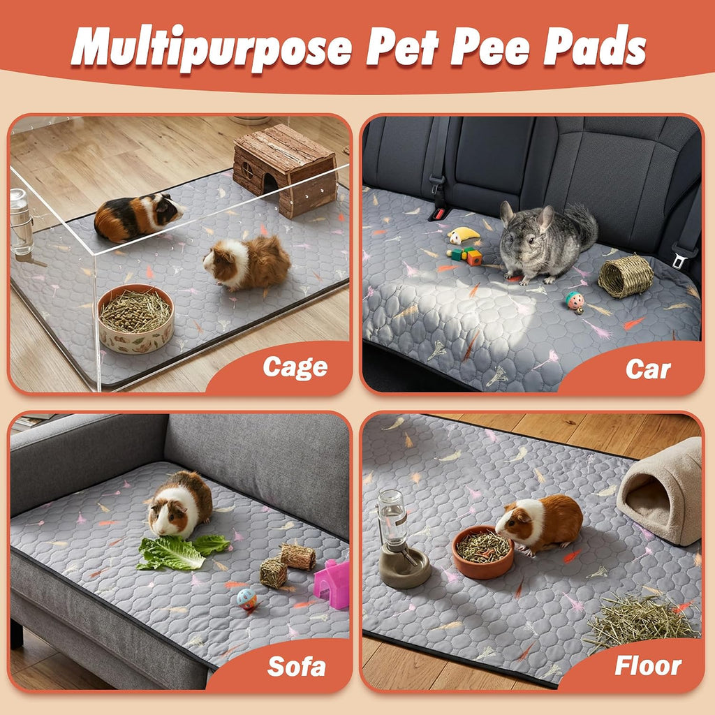 2Pcs Guinea Pig Cage Liners,Guinea Pig Fleece Cage Liners24''X48'' Super Absorbent Washable Pee Pads Reusable for Rabbit Hamster Chinchilla